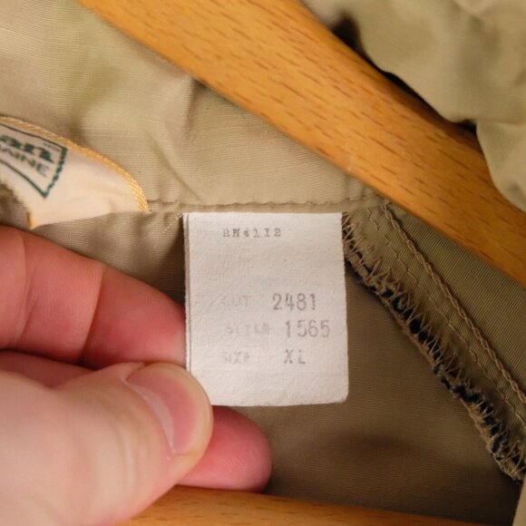 Vintage LL Bean Anorak Mens Extra Large Beige Blue Jacket Lightweight Zip USA - Picture 9 of 10